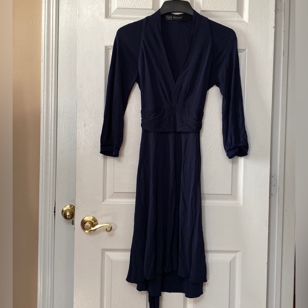 Yigal Azrouel New York 40’s Style Navy Rayon Dress